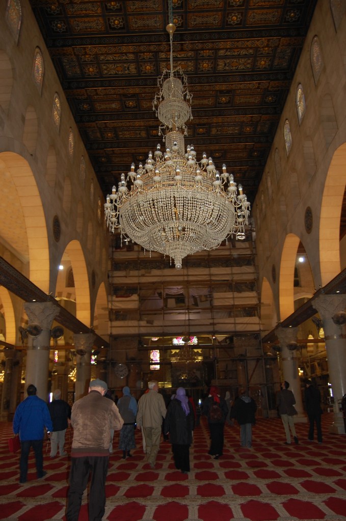 Inside of the Al-Aqsa Mosque.