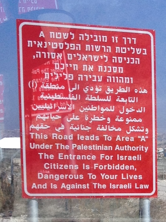 Signage for occupied "Area A."